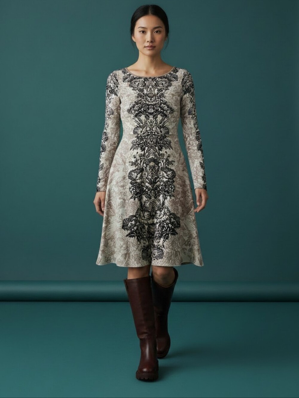 BCBG MAXAZRIA Regan Silk And Cotton Sweater Dress In French Cream Size Small